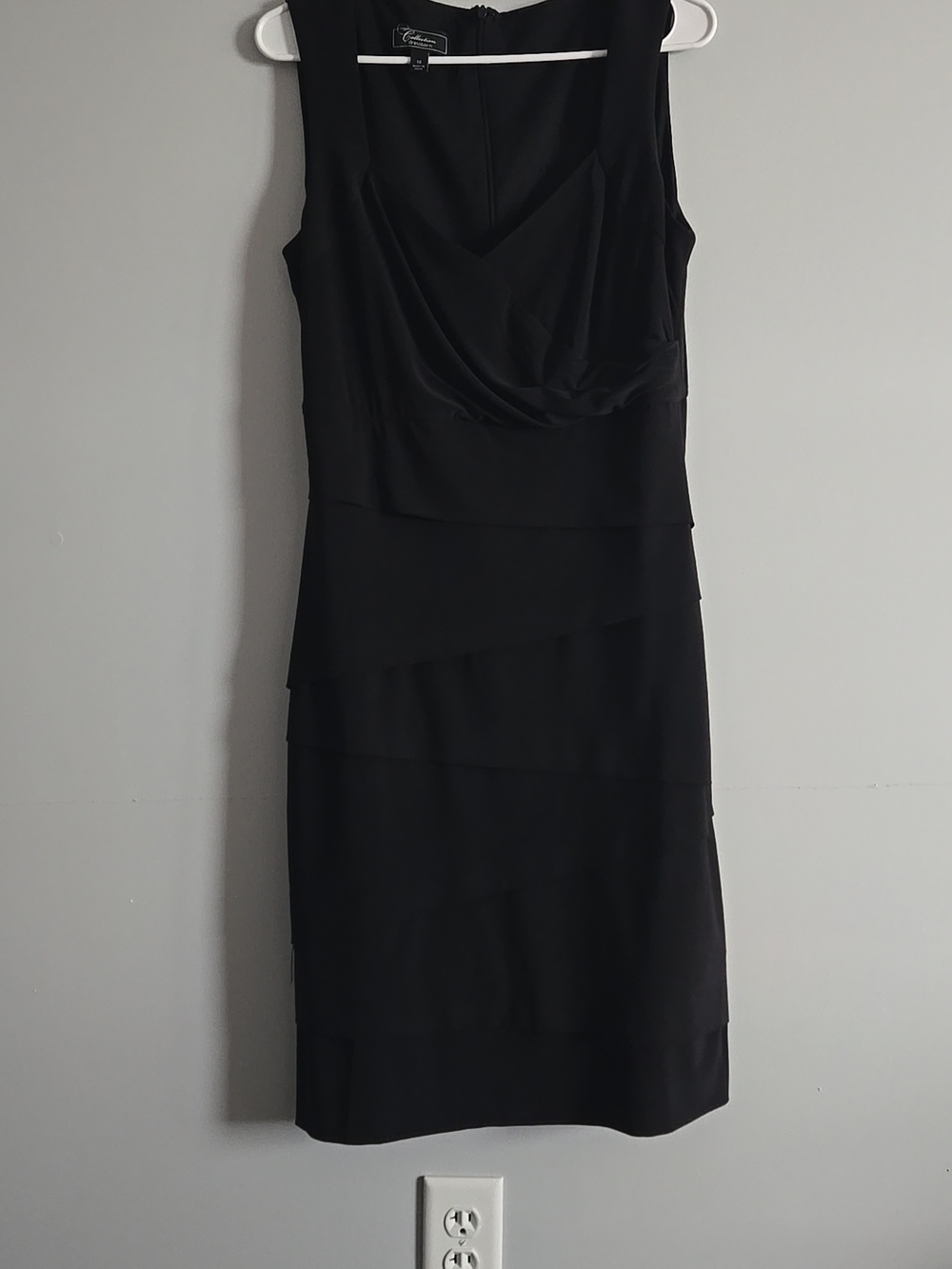 Dressbarn Collecrion Black Sleeveless Midi Dress, Size 10 / Medium / Large